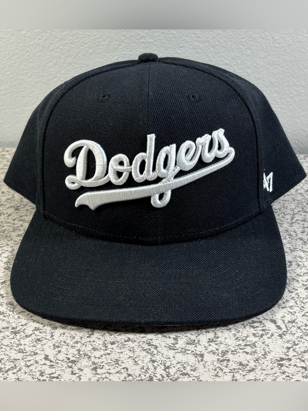 '47 Brand Los Angeles Dodgers Baseball Hat Cap Snapback LA Black Spellout NWOT
